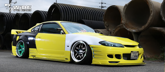 326POWER Buri Wide Front Over Fenders 45mm for Nissan S15
