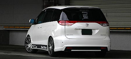 Aero Tech | Rando Black Edition Aero Parts for Toyota Estima Aeras 50 Series Early Model - Rear Bumper(LED Reflector Kit Included) Note Requires Separate G/X Tow-Hook Cover