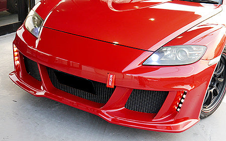 Aero Tech | Body Kit for Mazda RX-8 (SE3P) Early Model - Front Bumper (With LED Daylight Kit) Choose Round-Hole or Open-Duct LED Mounting Areas