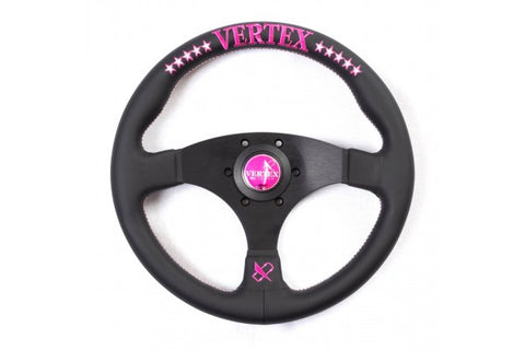 Vertex Funky Queen Flat Steering Wheel (Pink) 325mm