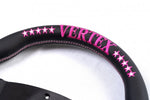 Vertex Funky Queen Flat Steering Wheel (Pink) 325mm