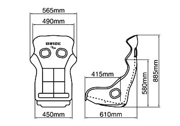 Bride Xero CS Seat - Gradation / FRP Silver Shell