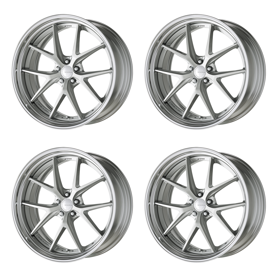 Work Wheels | GNOSIS RXS Brushed Silver Clear | 5X112 | 21X9 +24 | Step Rim | A Disk (Set)