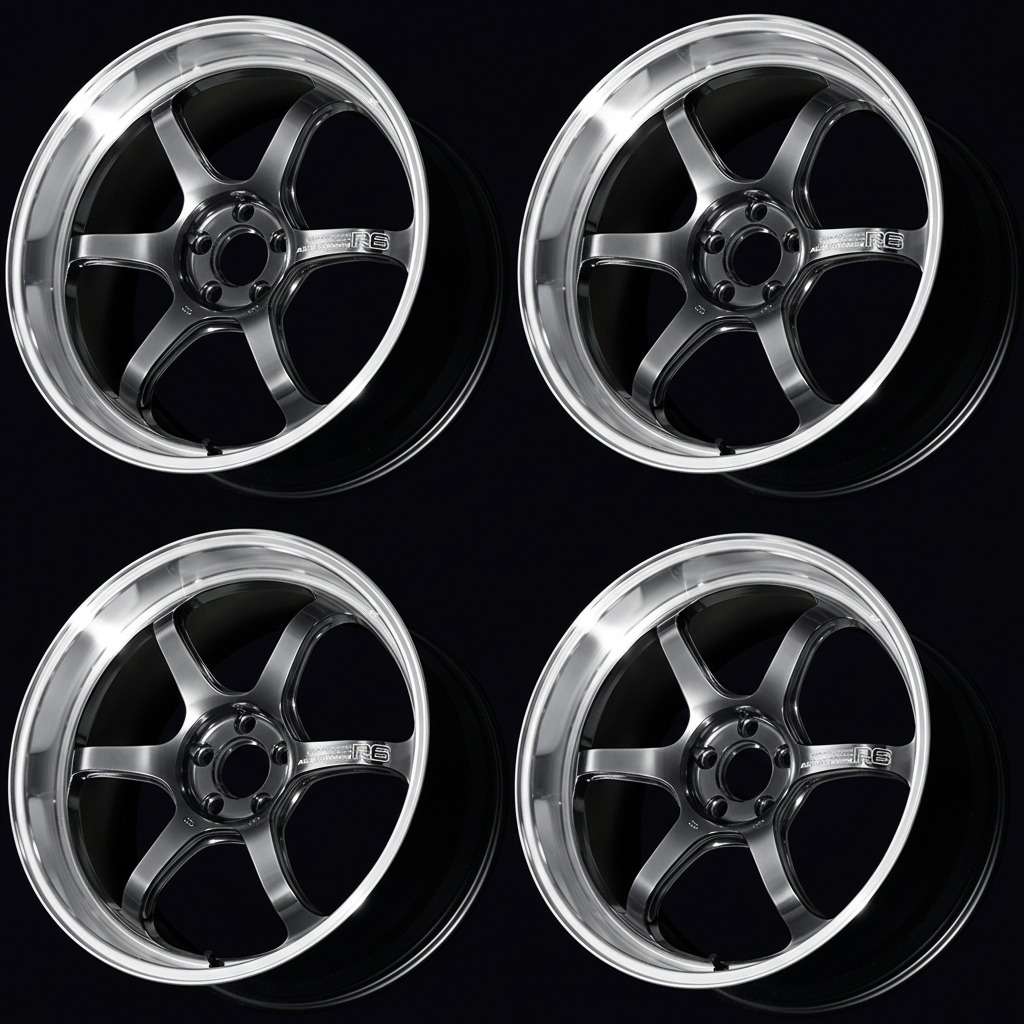 Advan | R6 Machining & Hyper Platinum Black | 5X100 | 18X9.5 +45 (Set)