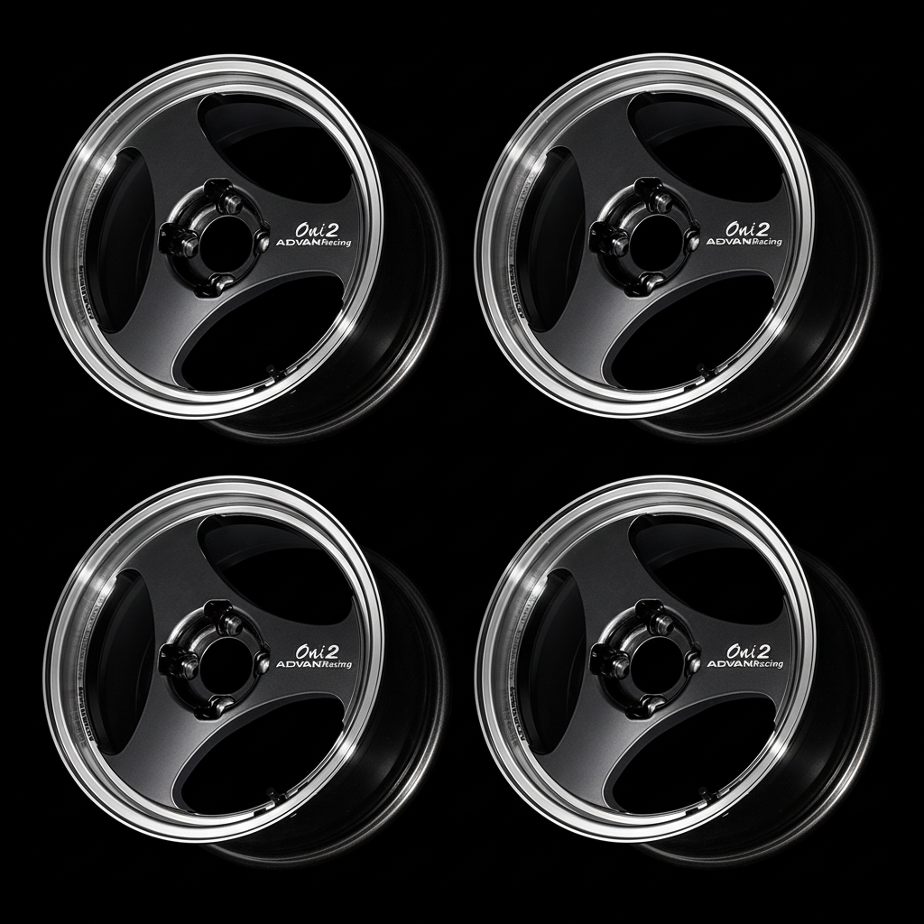 Advan | ONI2 Machining & Black Gunmetal | 4X100 | 14X5.5 +45 (Set)