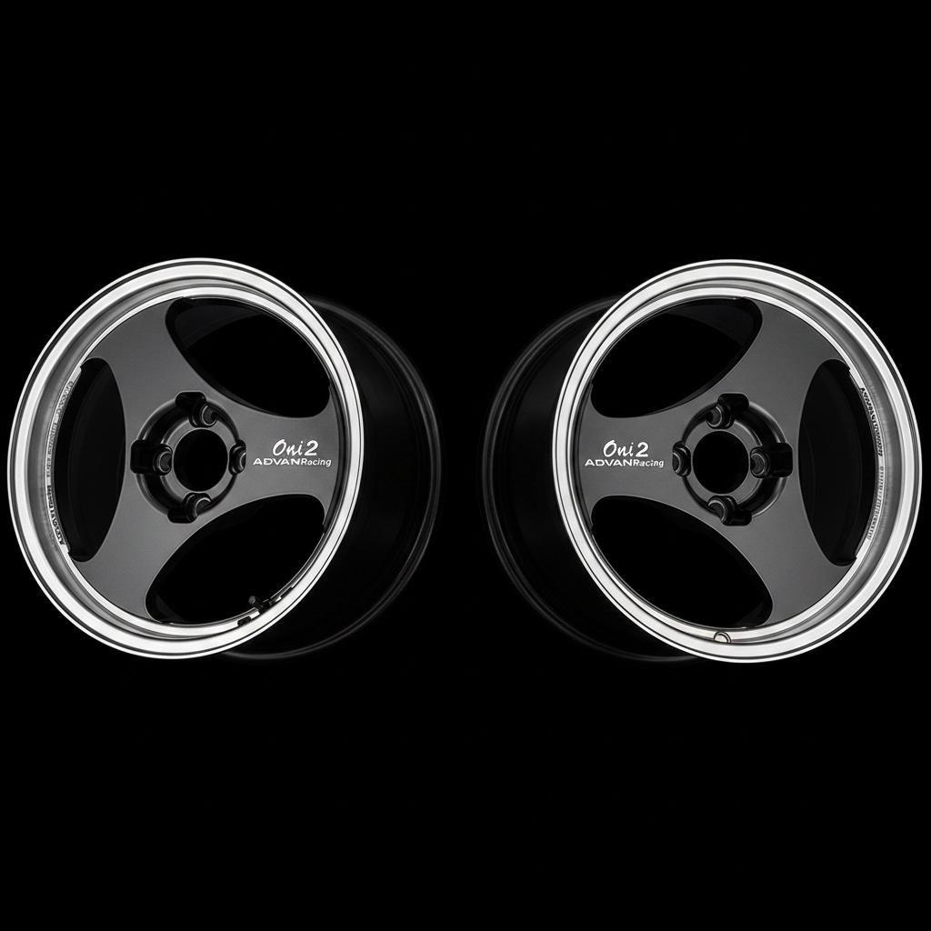 Advan | ONI2 Machining & Black Gunmetal | 4X100 | 14X6.0 +38 (Pair)