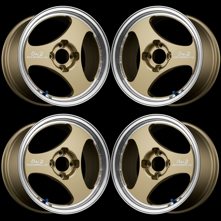 Advan | ONI2 Machining & Champagne Gold | 4X100 | 14X5.5 +45 (Set)