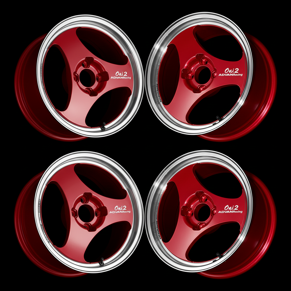 Advan | ONI2 Machining & Racing Candy Red | 4X100 | 15X6.0 +45 (Set)