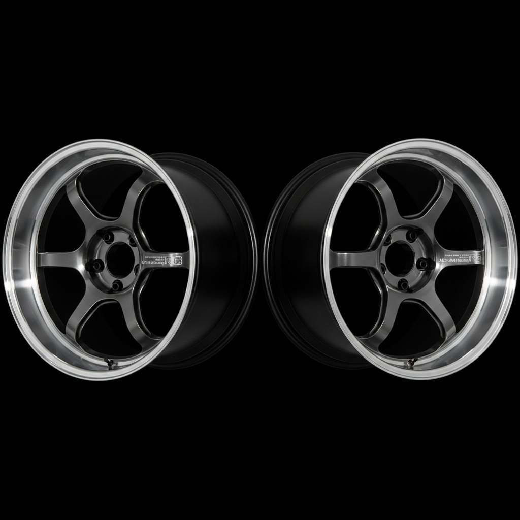 Advan | R6 Machining & Racing Hyper Black | 5X100 | 18X9.5 +45 (Pair)