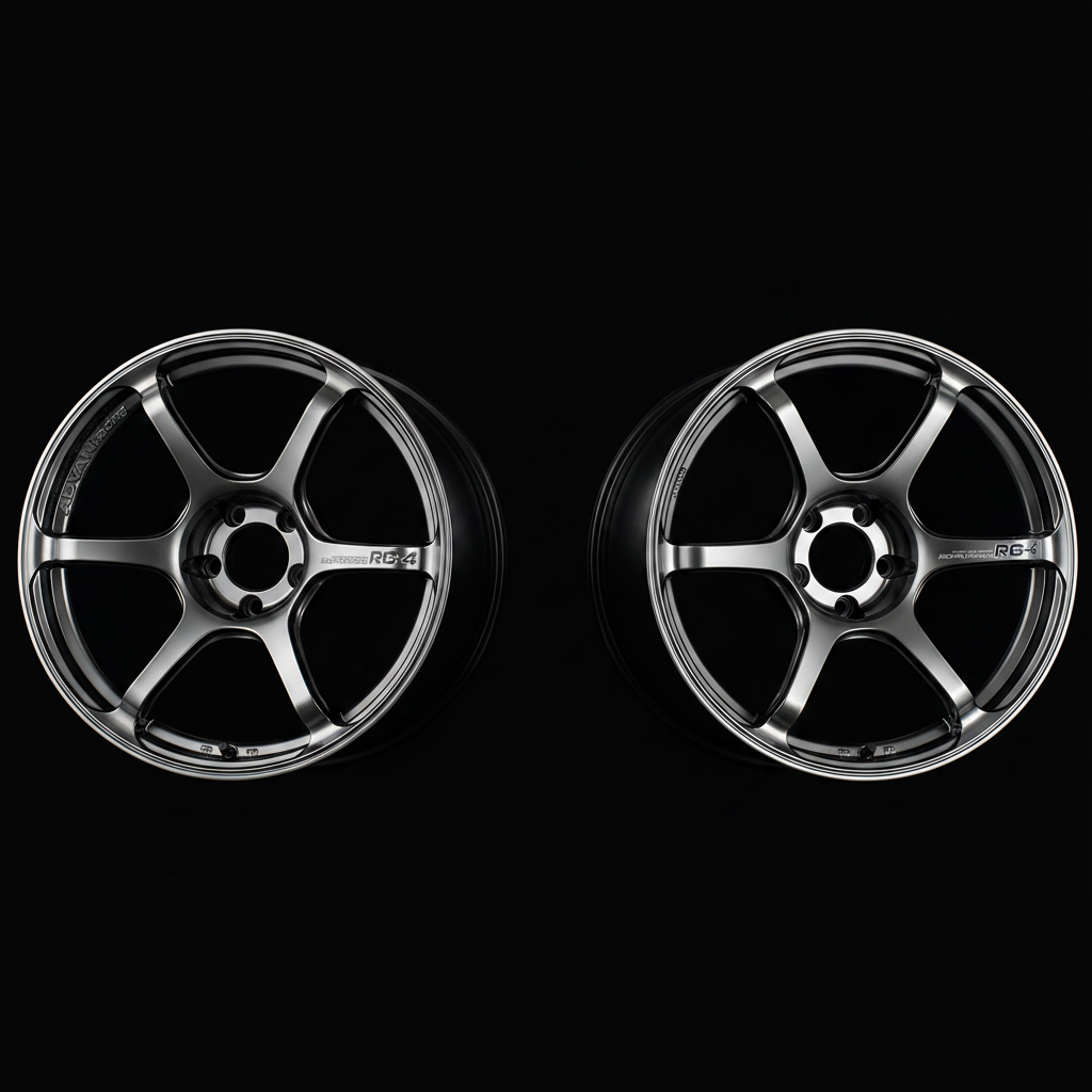 Advan | RG-4 Racing Hyper Black & Ring | 4X100 | 17X7.5 +30 (Pair)