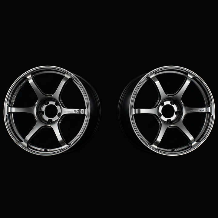 Advan | RG-4 Racing Hyper Black & Ring | 4X100 | 17X7.5 +30 (Pair)