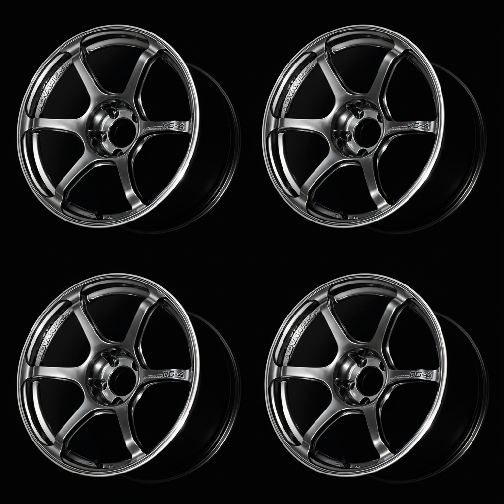 Advan | RG-4 Racing Hyper Black & Ring | 4X100 | 17X7.0 +42 (Set)