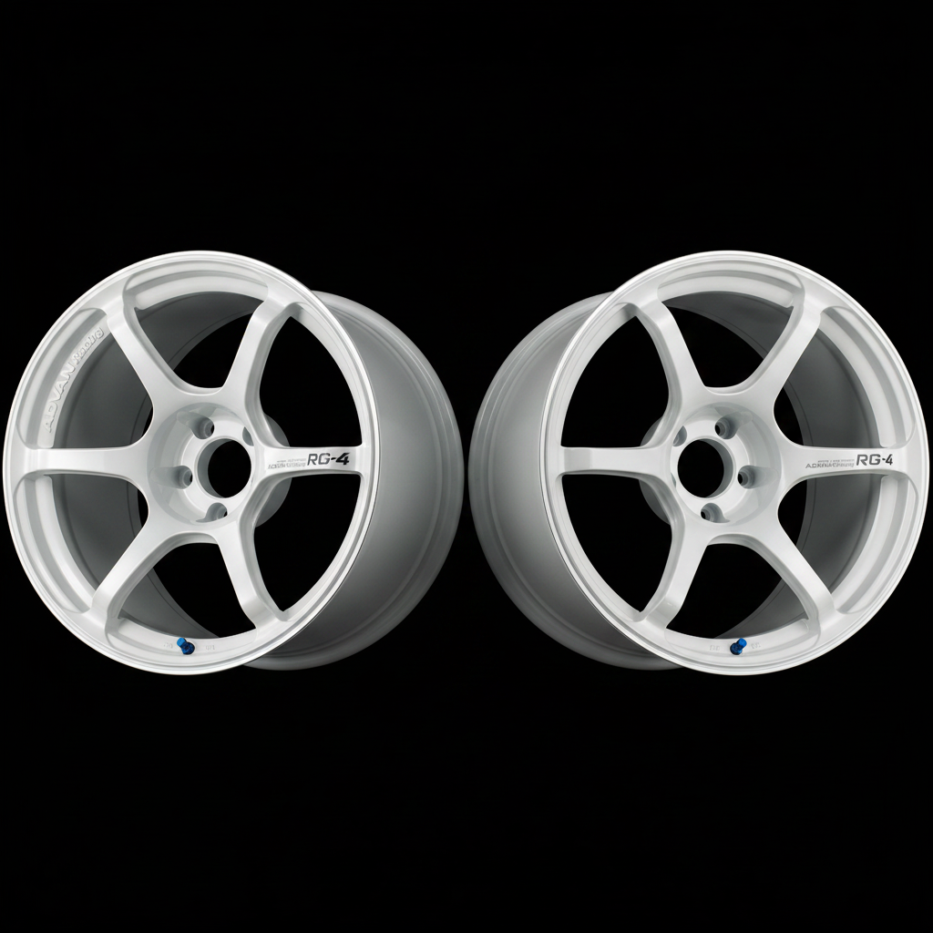 Advan | RG-4 Racing White Metallic & Ring | 4X100 | 17X7.0 +42 (Pair)