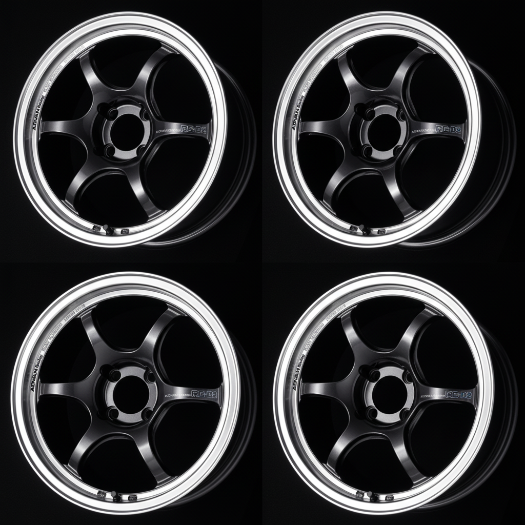 Advan | RG-D2 Machining & Black Gunmetal | 4X100 | 16X7.0 +48 (Set)