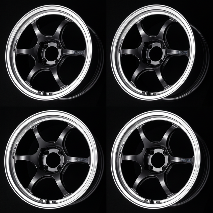 Advan | RG-D2 Machining & Black Gunmetal | 4X100 | 16X7.0 +48 (Set)