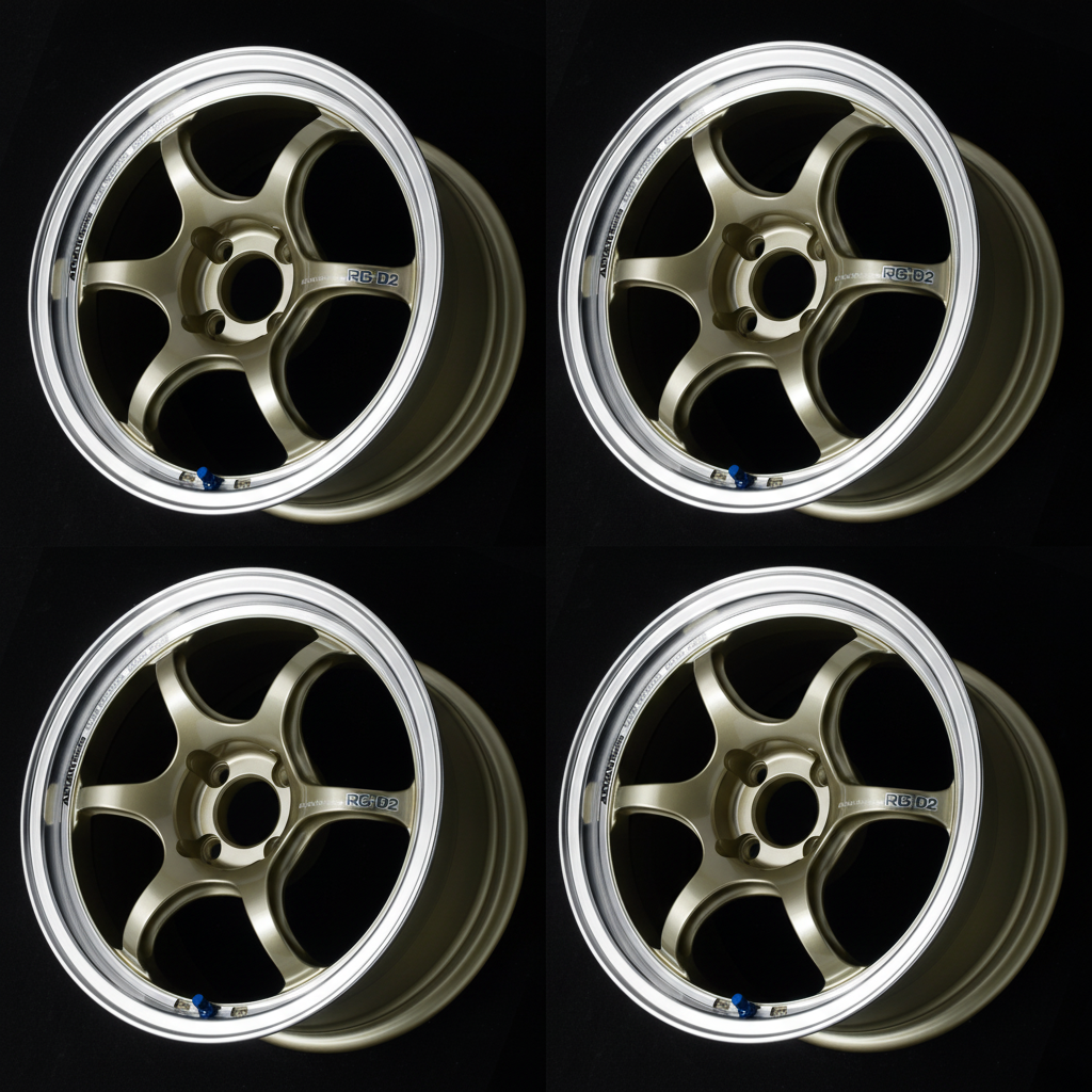 Advan | RG-D2 Machining & Champagne Gold | 4X100 | 15X5.0 +45 (Set)