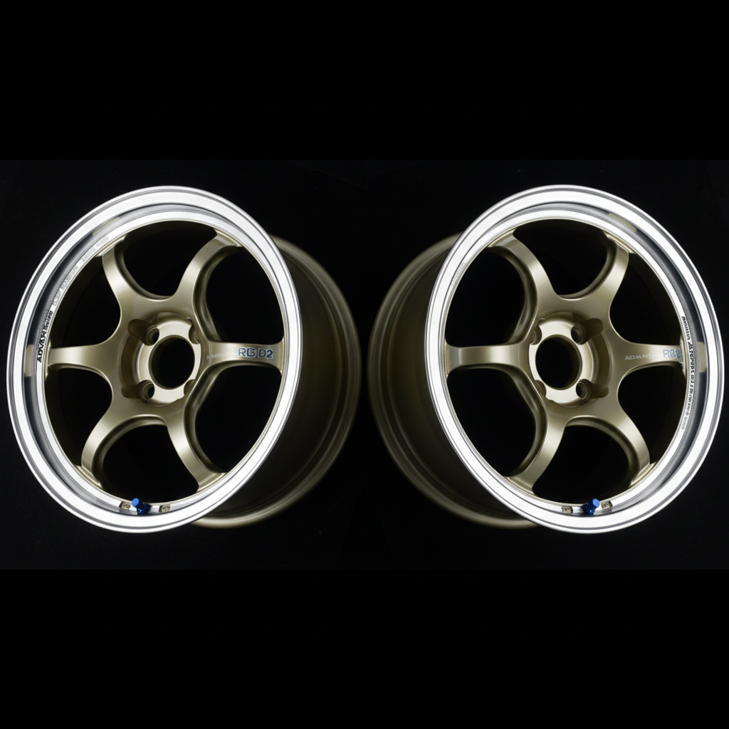 Advan | RG-D2 Machining & Champagne Gold | 4X100 | 15X5.0 +45 (Pair)