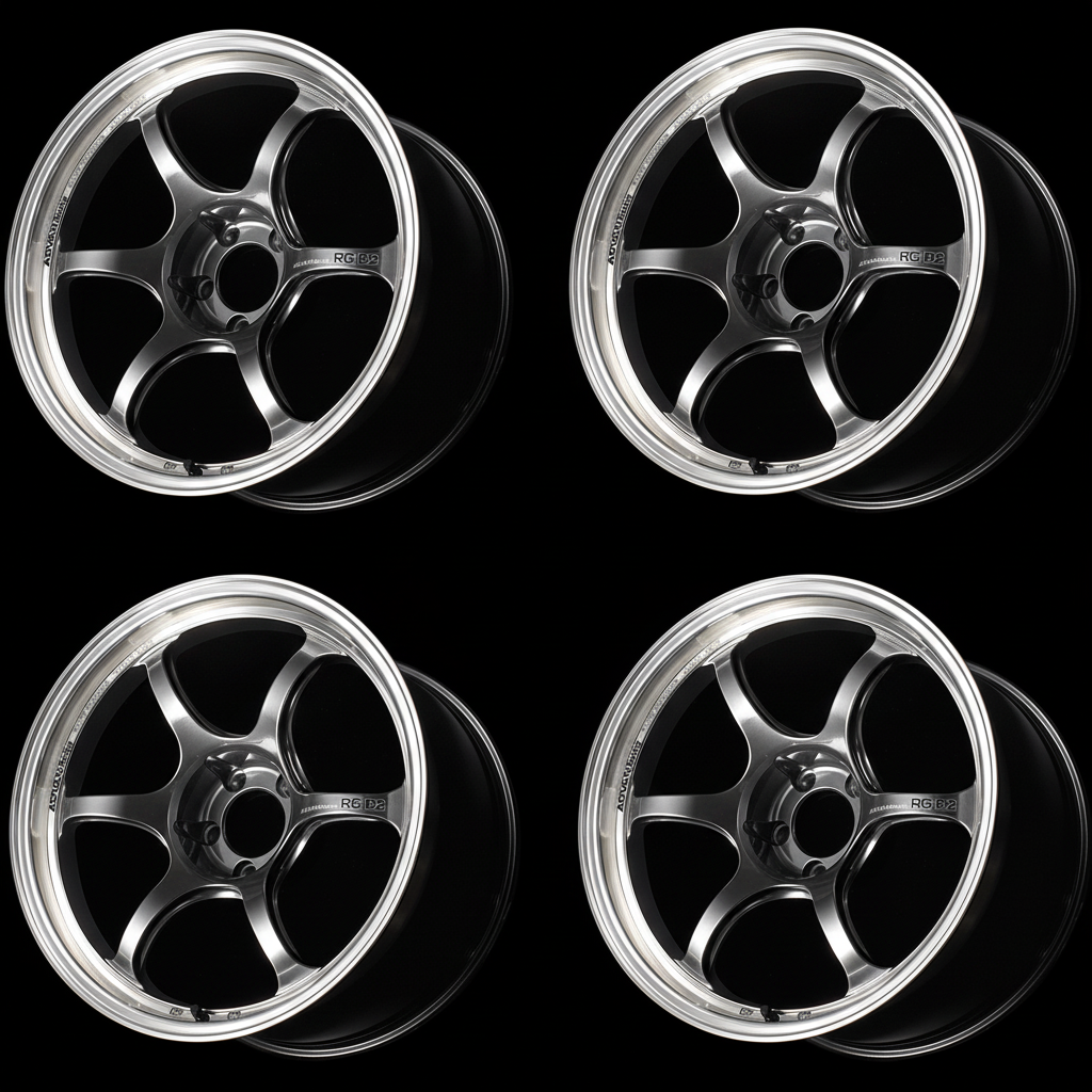 Advan | RG-D2 Machining & Racing Hyper Black | 4X100 | 17X7.5 +38 (Set)