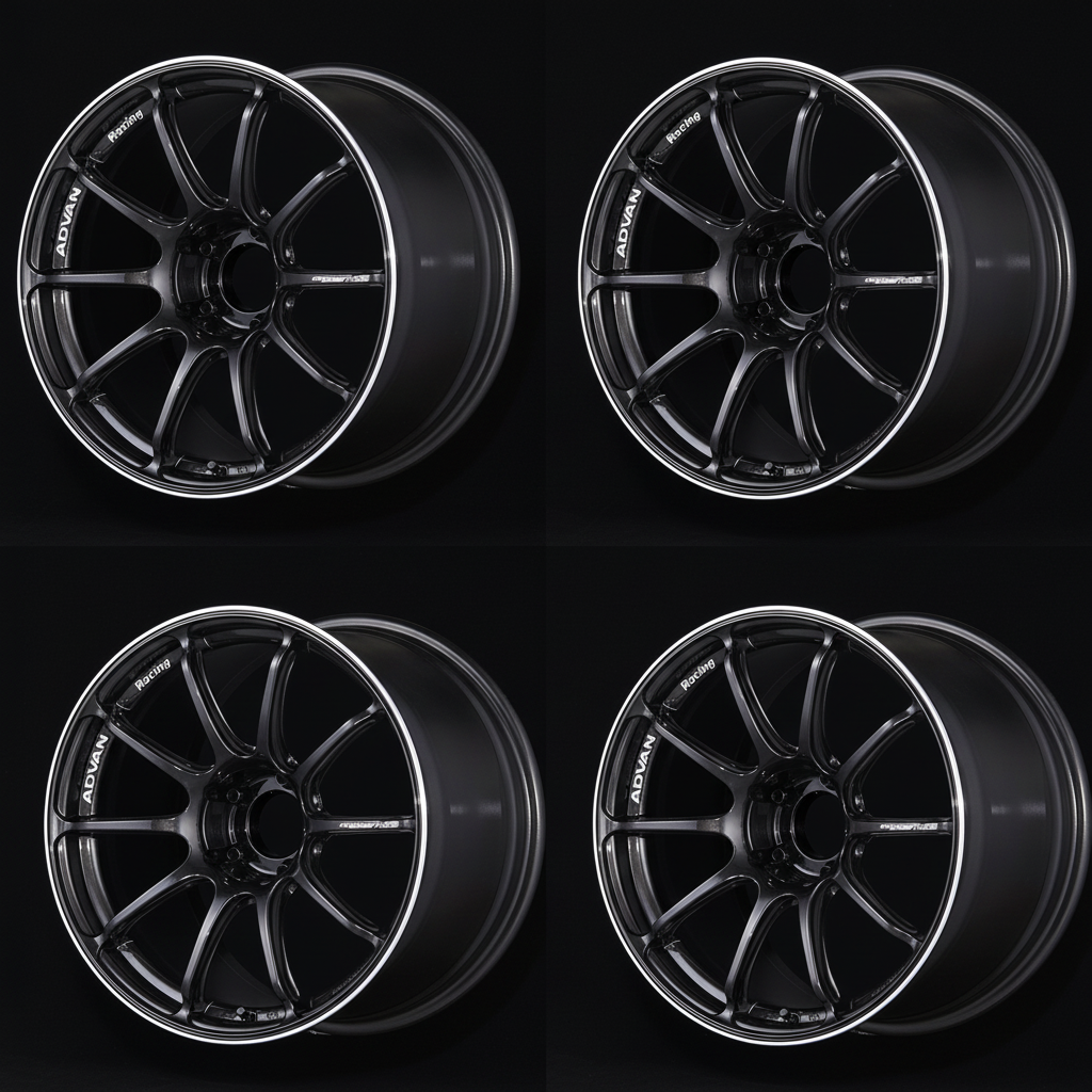 Advan | RSIII Black Gunmetal & Ring | 5X100 | 18X8.0 +48 (Set)