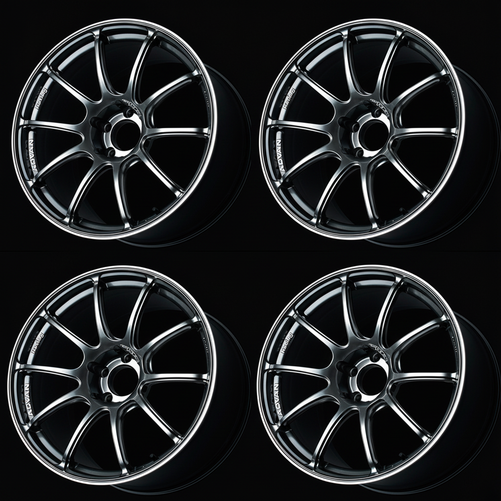 Advan | RZII Racing Hyper Black & Ring | 5X112 | 18X7.5 +48 (Set)