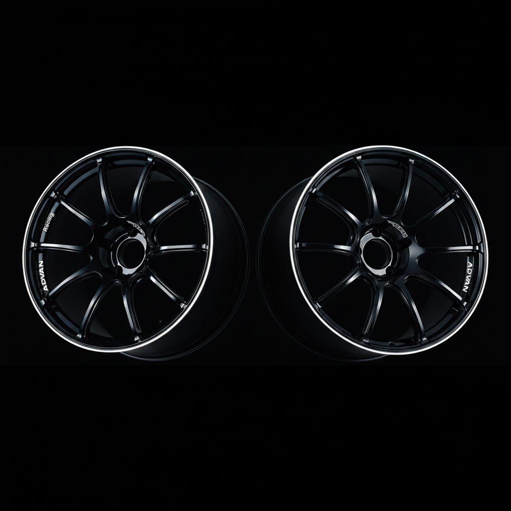 Advan | RZII Racing Gloss Black & Ring | 4X100 | 17X7.5 +38 (Pair)