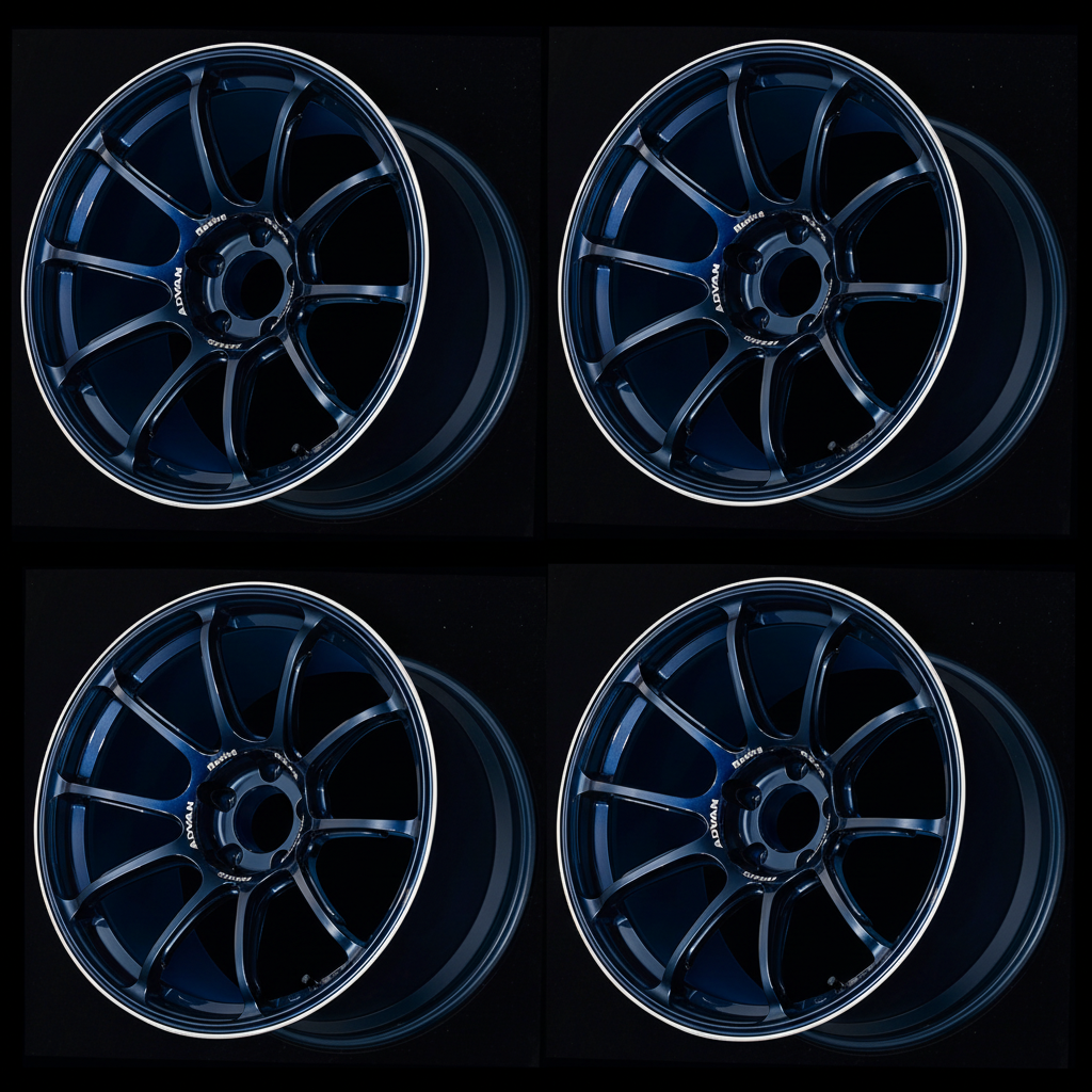 Advan | RZ-F2 Racing Titanium Blue & Ring | 5X100 | 18X8.5 +44 (Set)