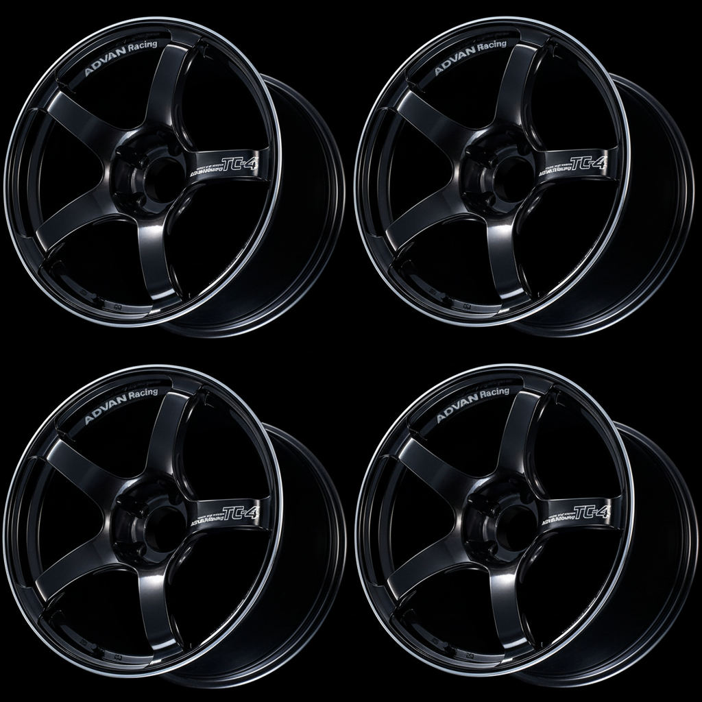 Advan | TC-4 Black Gunmetal & Ring | 4X100 | 17X7.5 +35 (Set)