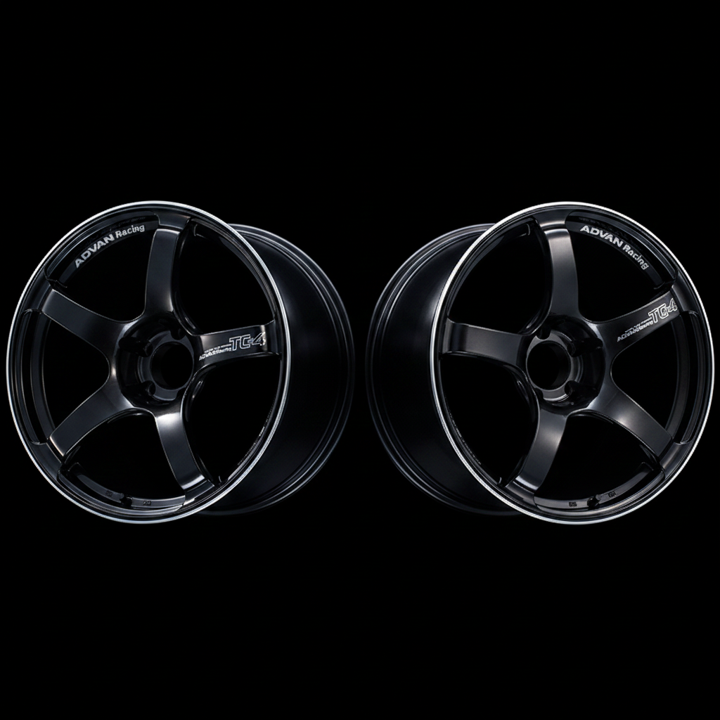 Advan | TC-4 Black Gunmetal & Ring | 4X100 | 18X7.0 +41 (Pair)