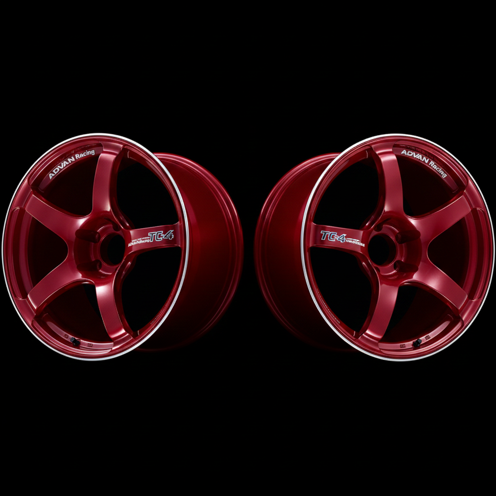 Advan | TC-4 Racing Candy Red & Ring | 5X112 | 18X8.0 +42 (Pair)