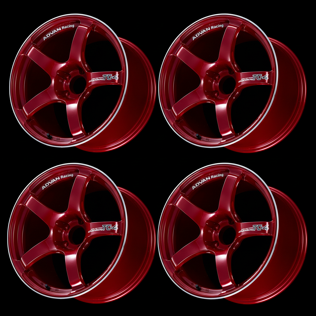 Advan | TC-4 Racing Candy Red & Ring | 4X100 | 17X7.5 +40 (Set)