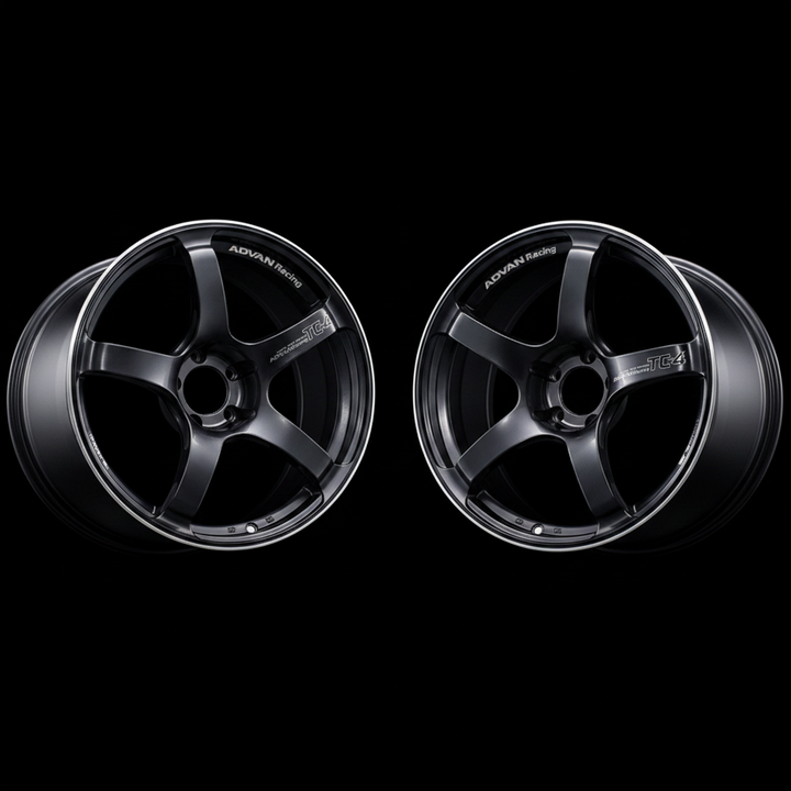 Advan | TC-4 Racing Gunmetal Black & Ring | 4X100 | 17X7.5 +35 (Pair)
