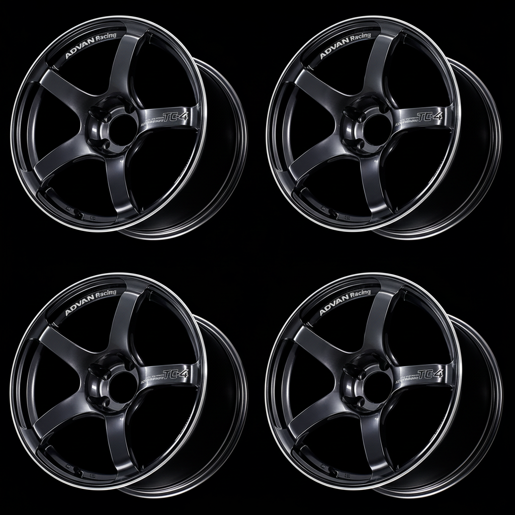 Advan | TC-4 Racing Gunmetal Black & Ring | 4X98 | 16X7.5 +32 (Set)