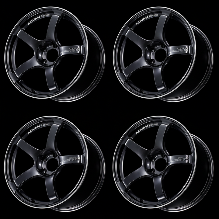 Advan | TC-4 Racing Gunmetal Black & Ring | 4X98 | 16X7.5 +32 (Set)