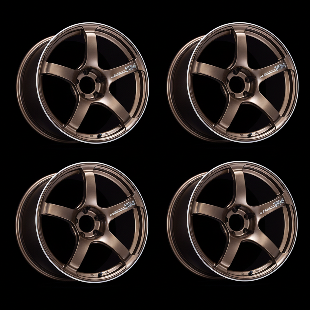 Advan | TC-4 Amber Bronze Metallic & Ring | 4X100 | 18X7.0 +41 (Set)
