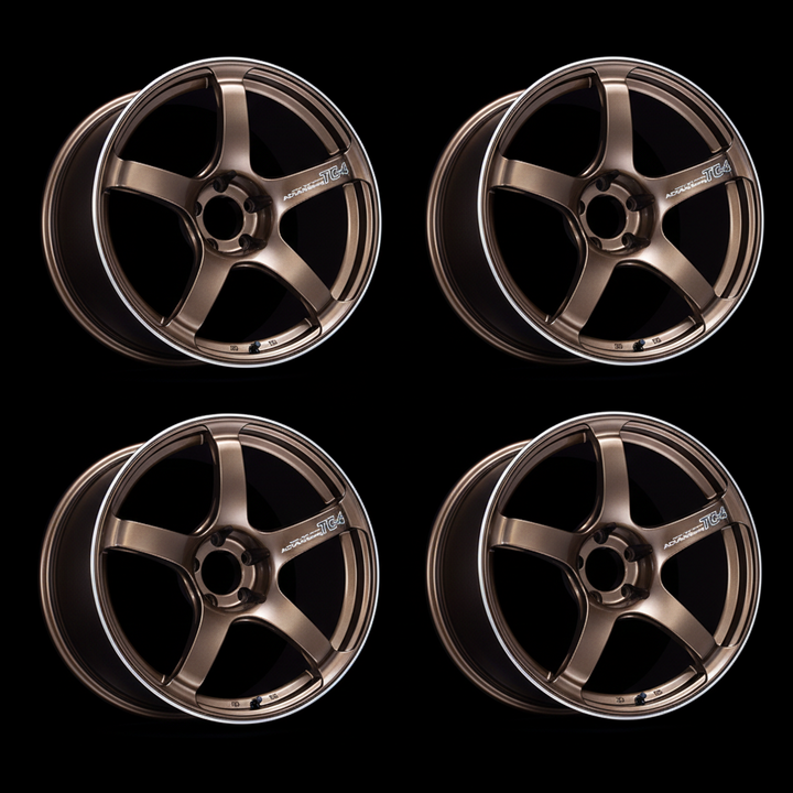 Advan | TC-4 Amber Bronze Metallic & Ring | 4X100 | 18X7.0 +41 (Set)
