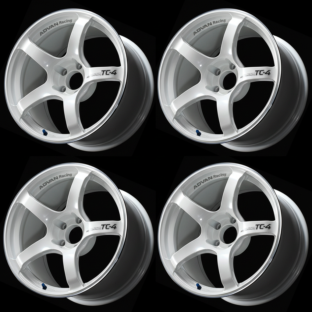 Advan | TC-4 Racing White Metallic & Ring | 4X100 | 18X7.0 +41 (Set)