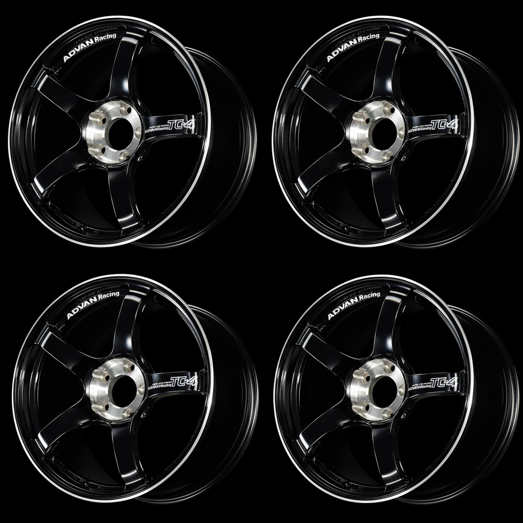 Advan | TC-4 SE Racing Gloss Black & Diamond Cut | 5X112 | 17X7.5 +43 (Set)