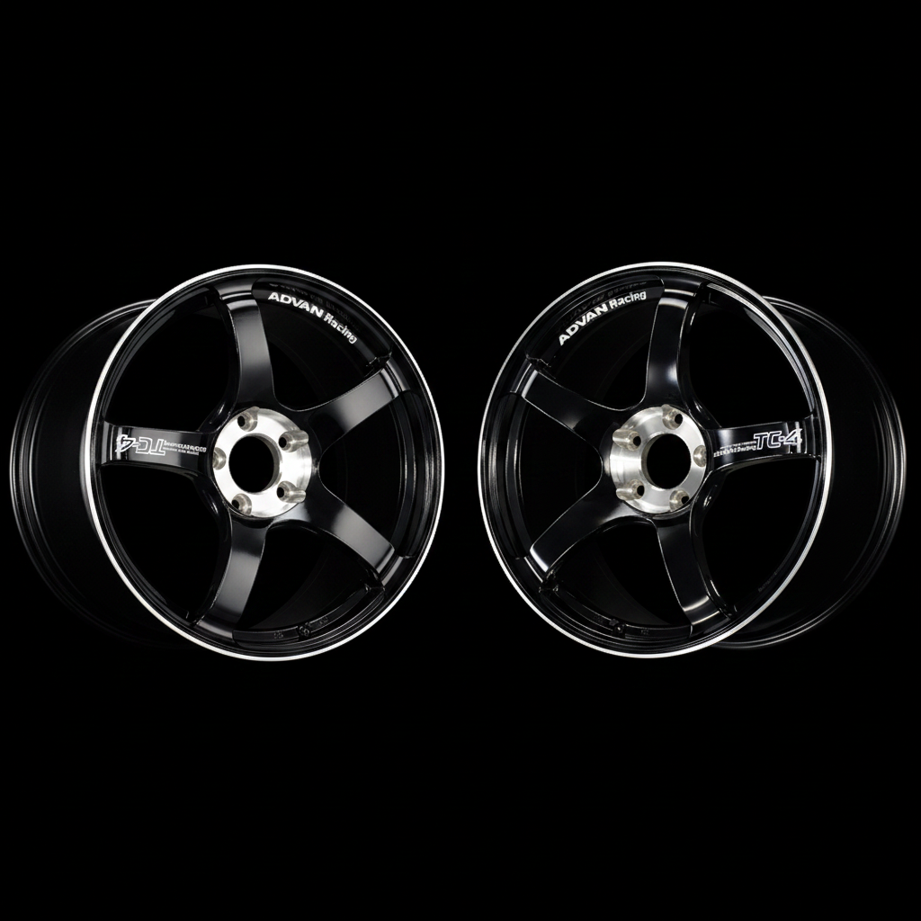 Advan | TC-4 SE Racing Gloss Black & Diamond Cut | 4X100 | 17X7.5 +35 (Pair)