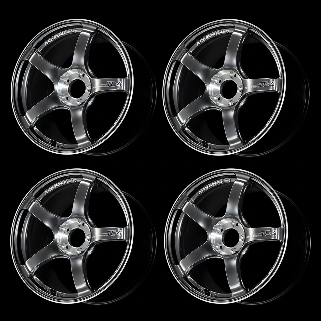 Advan | TC-4 SE Racing Hyper Black & Diamond Cut | 4X100 | 16X6.5 +45 (Set)