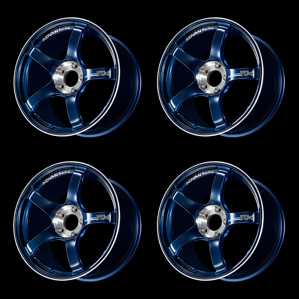 Advan | TC-4 SE Racing Indigo Blue & Diamond Cut | 4X100 | 17X7.5 +35 (Set)