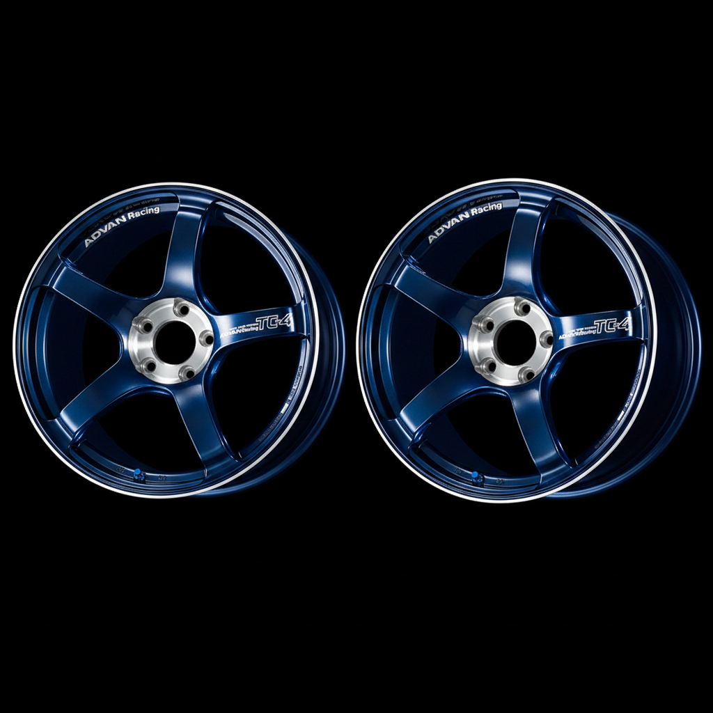 Advan | TC-4 SE Racing Indigo Blue & Diamond Cut | 4X100 | 17X7.5 +35 (Pair)